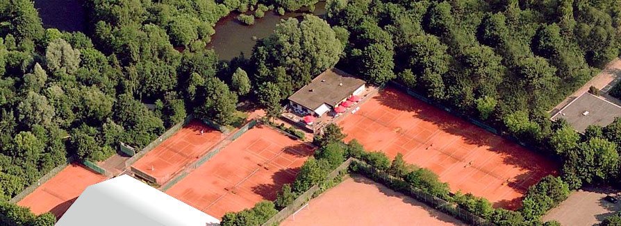 Luftaufnahme der Tennisanlage am Bramfelder See