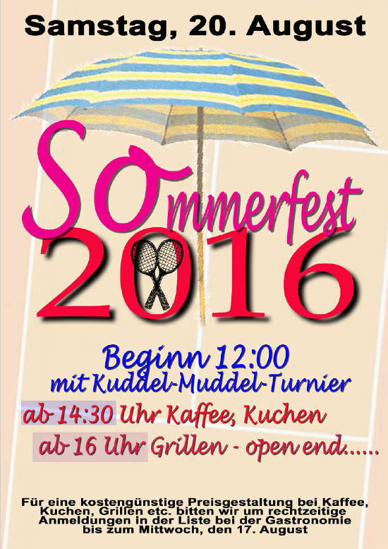 Tennis Sommerfest 2016