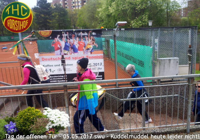 Kaffee & Kuchen Team begrüßt Sahar Kramper (3D Tennisdämpfer) Bei Regen fällt das Kuddelmuddel von Rudi aus.