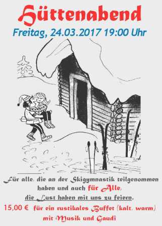 Hüttenabend beim THC am Forsthof e.V. - Skigymnastik Gruppe und Feunde