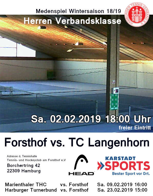 Plakat - Verbandsligamedenspiel der Forsthofer 1. Herren vs. Langenhorn