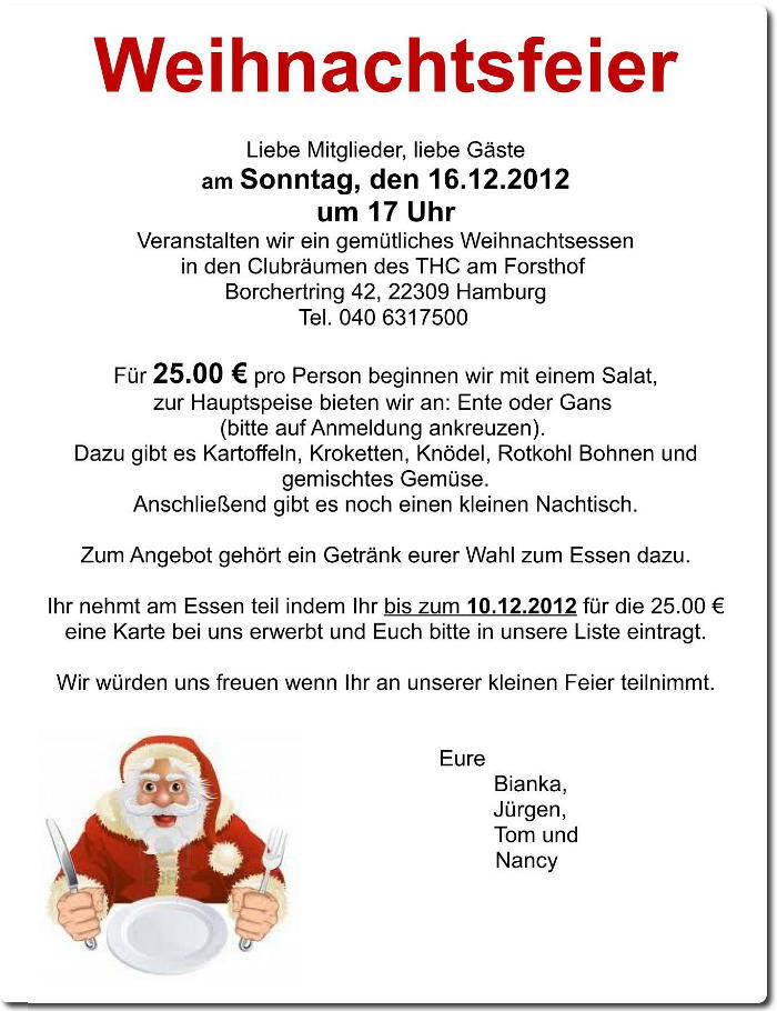 Weihnachtsessen