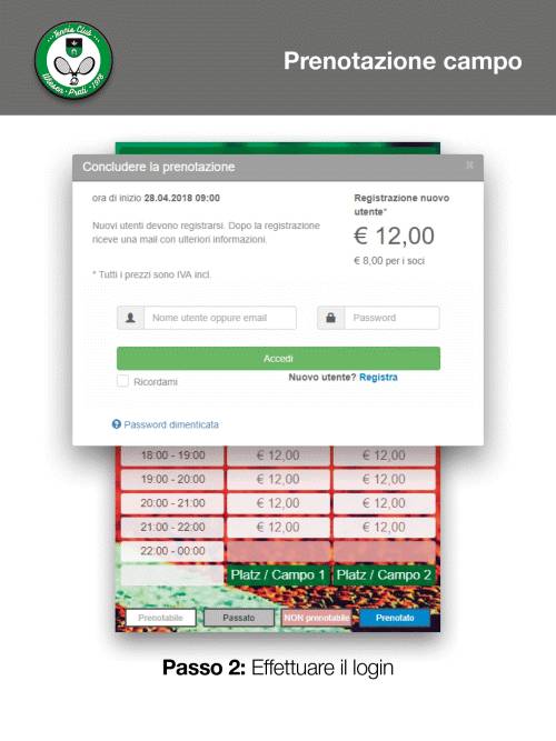 Reservierungssystem Handbuch für Tennisspieler Italienisch - Seite 3 von 5